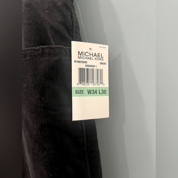 NWT Michael Kors Men’s Smoke Corduroy Pants {34Wx30L} - Picture 2 of 5